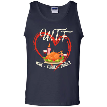 Turkey Wine Family Thanksgiving Drinking Gift Shirt For Family Navy