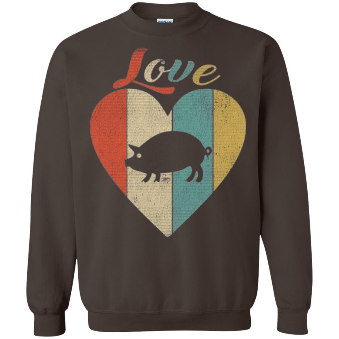 Beautiful Vintage Retro Pig Lover T-shirt Dark Chocolate