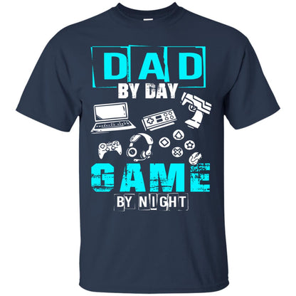 Dad By Day Gamer By Night Gamer T-shirt Navy