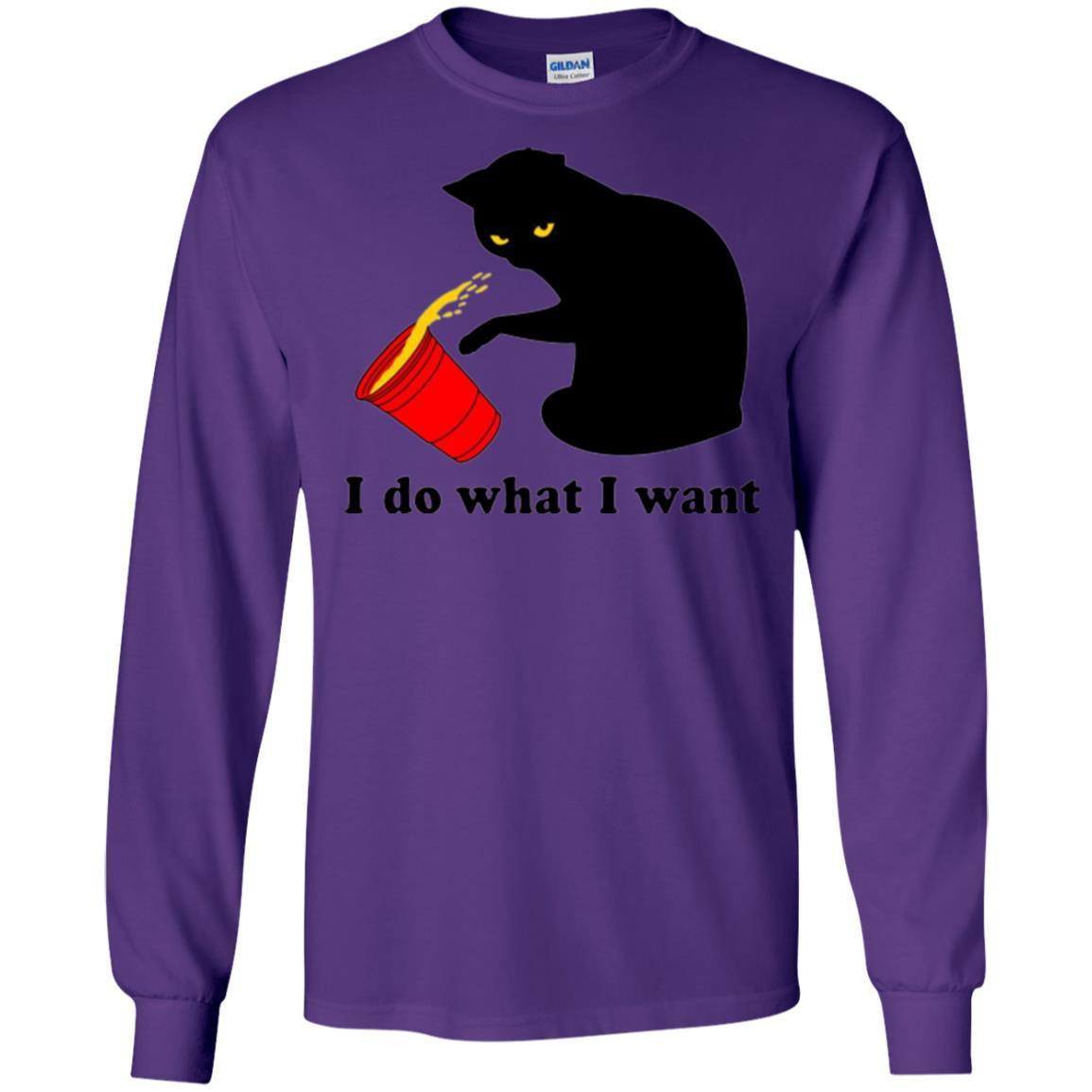 Cat Lover T-shirt I Do What I Want Purple
