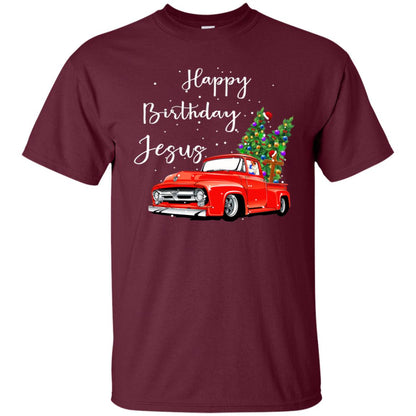 Happy Birthday Jesus Christian Christ X-mas Gift Shirt Maroon