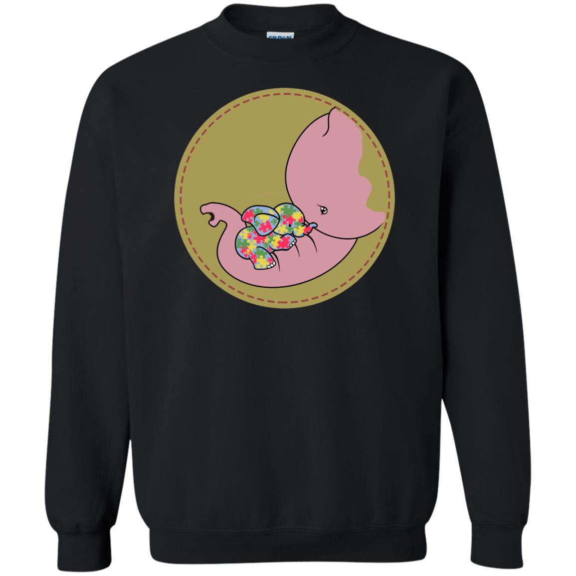 Elephant Mom And Baby Autism Awareness Shirt Black