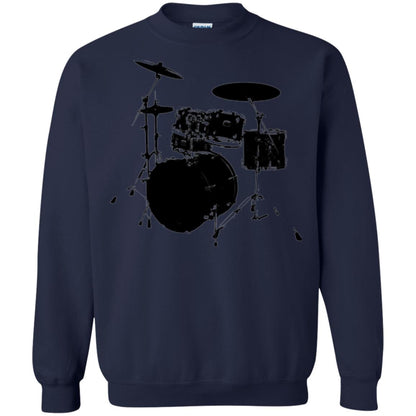Drum Lovers T-shirt Drum Kit Stencil Print Navy