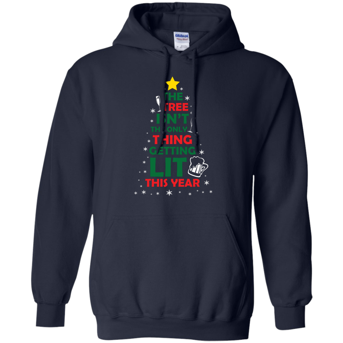 Christmas T-shirt The Tree Isn't The Only Thing Getting Lit This Year Navy