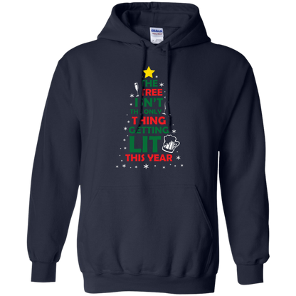 Christmas T-shirt The Tree Isn't The Only Thing Getting Lit This Year Navy