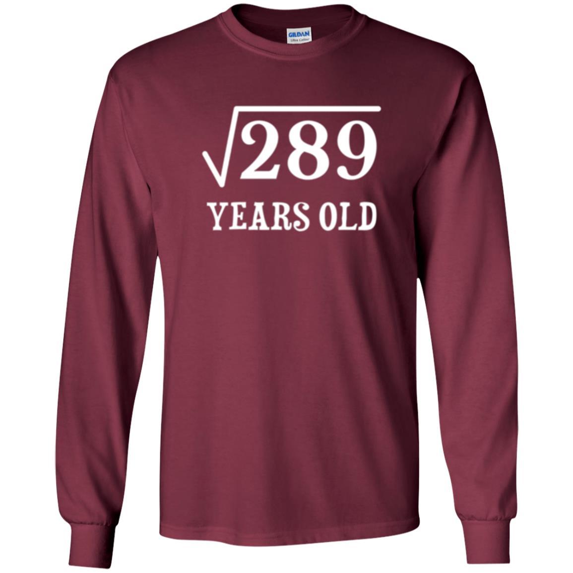 Brithday T-shirt Square Root Of 289 Maroon