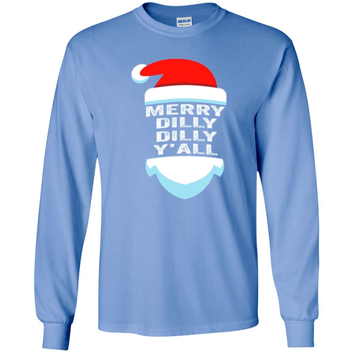 Christmas T-shirt Dilly Dilly Y_all Santa Claus Carolina Blue