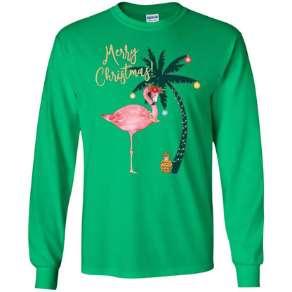 Christmas T-shirt Flamingo Merry Christmas Irish Green