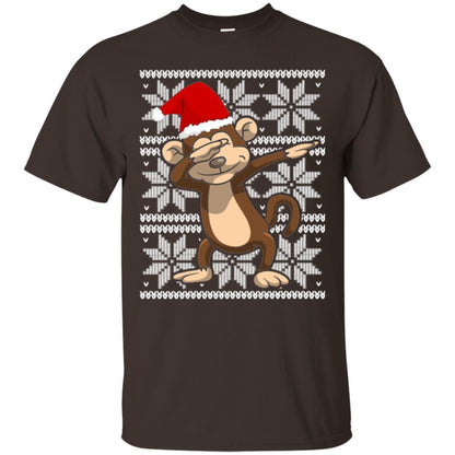 Christmas T-shirt Dabbing Monkey Dark Chocolate