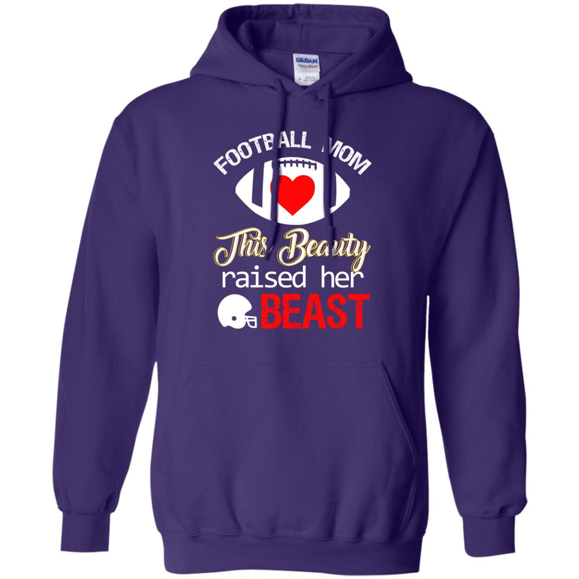 Football Mom This Beauty Raised Her Beast Shirt Purple