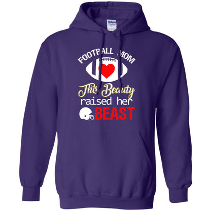 Football Mom This Beauty Raised Her Beast Shirt Purple