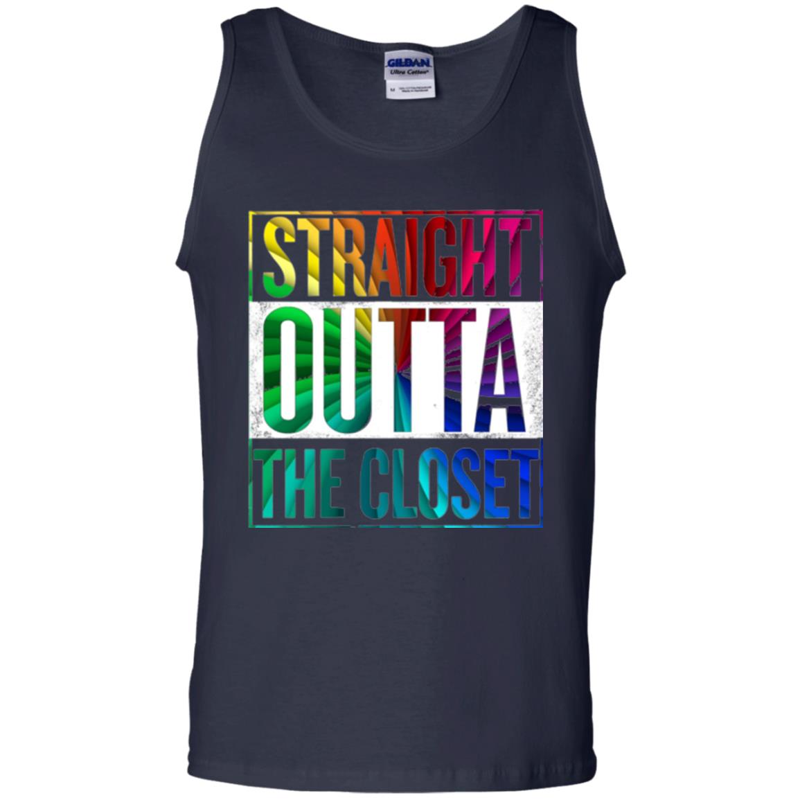 Gay Pride Lgbt T-shirt Straight Outta The Closet Navy