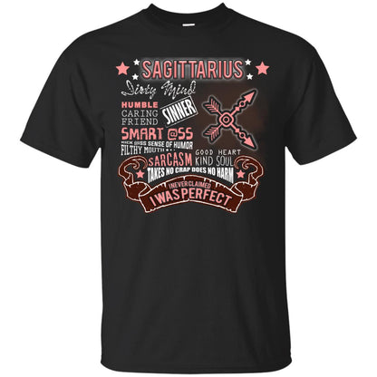 Dirty Mind Humble Caring Friend Filthy Sinner Mouth Good Heart Kind I Never Clamed I Was Perfect Sagittarius Birthday Black