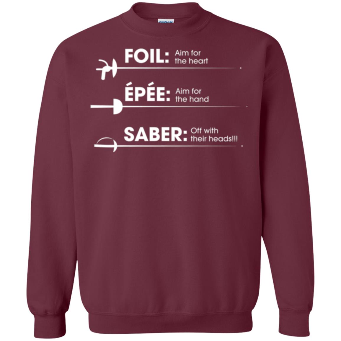 Fencing T-shirt Foil Saber Definition Maroon