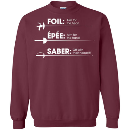Fencing T-shirt Foil Saber Definition Maroon