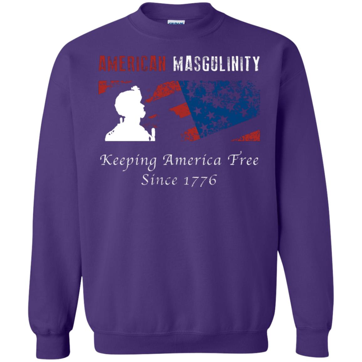 American Masgulinity Keeping America Free Since 1776 Shirt Purple