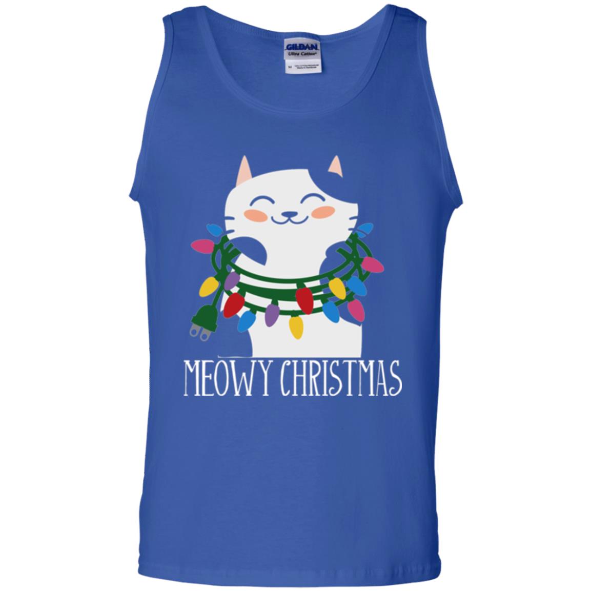 Meowy Christmas Holiday T-shirt Royal