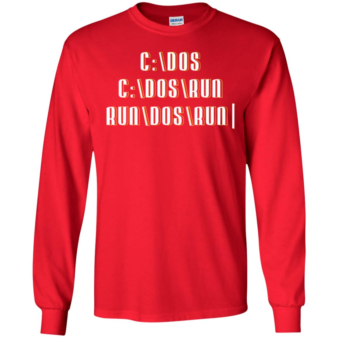 Programmer T-shirt Run Dos Run Red