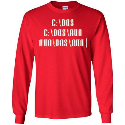 Programmer T-shirt Run Dos Run Red