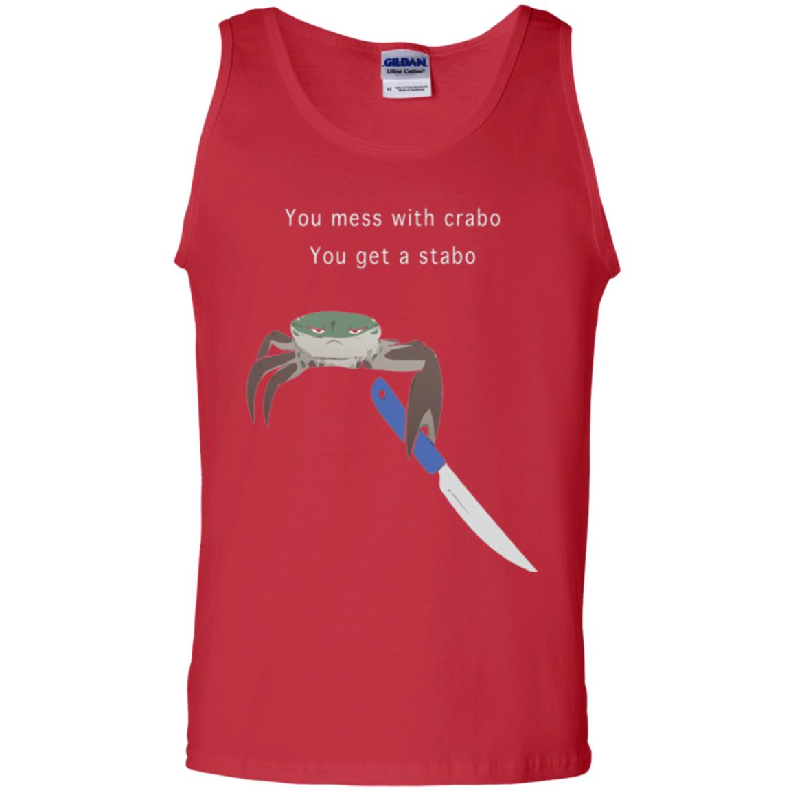 Funny Crab T-shirt You Mess With Crabo You Get A Stabo Red