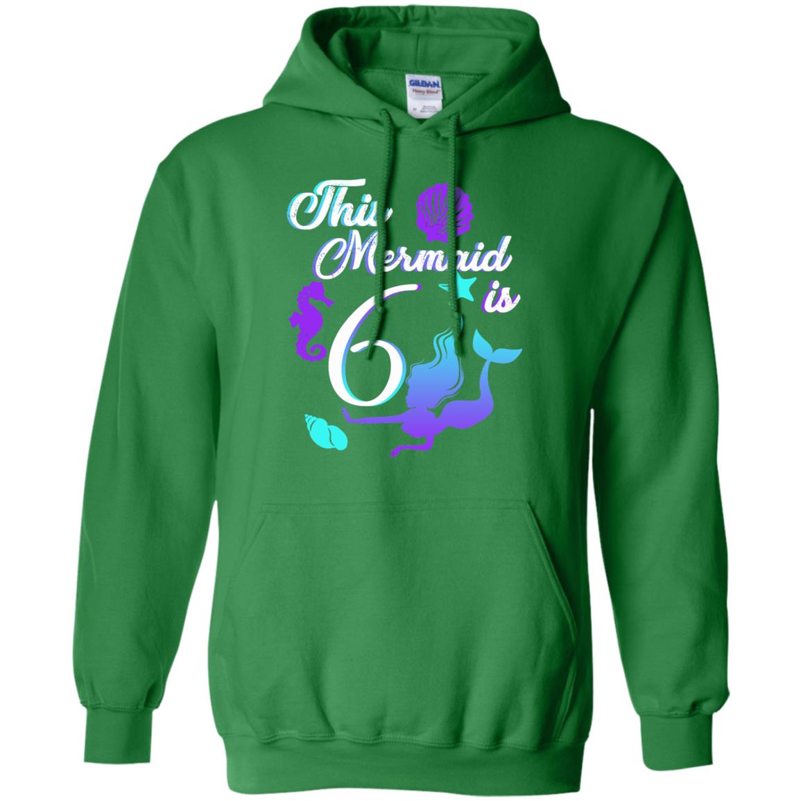 6th Birthday Shirt This Mermaid Is 6 Irish Green