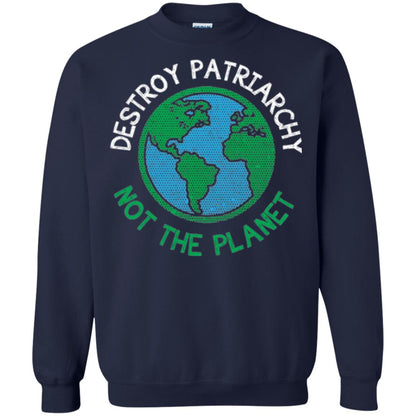 Women_s Right T-shirt Destroy The Patriarchy Not The Planet Navy