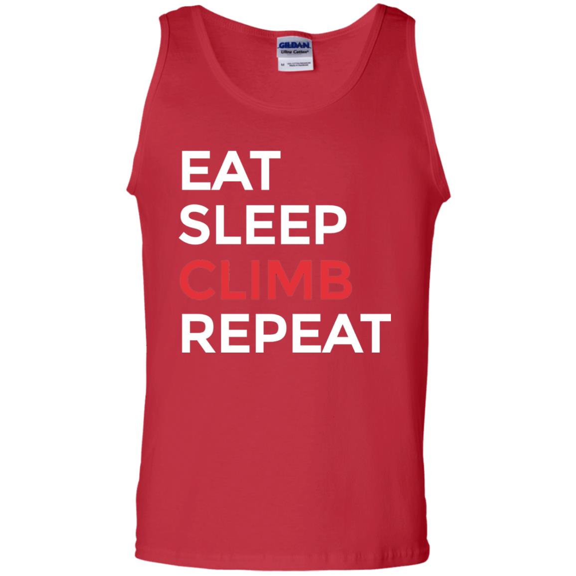 Eat Sleep Climb Repeat Mountain Climber Rock Climbing Shirt Red