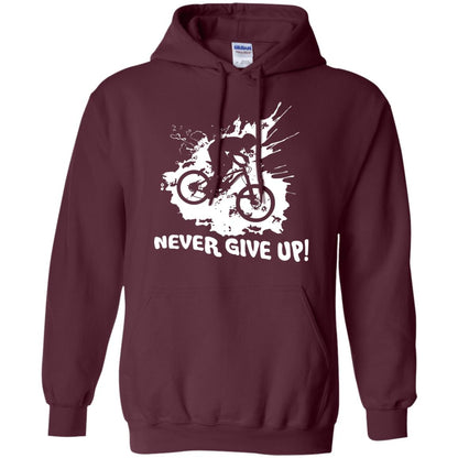 Biker T-shirt Never Give Up Maroon