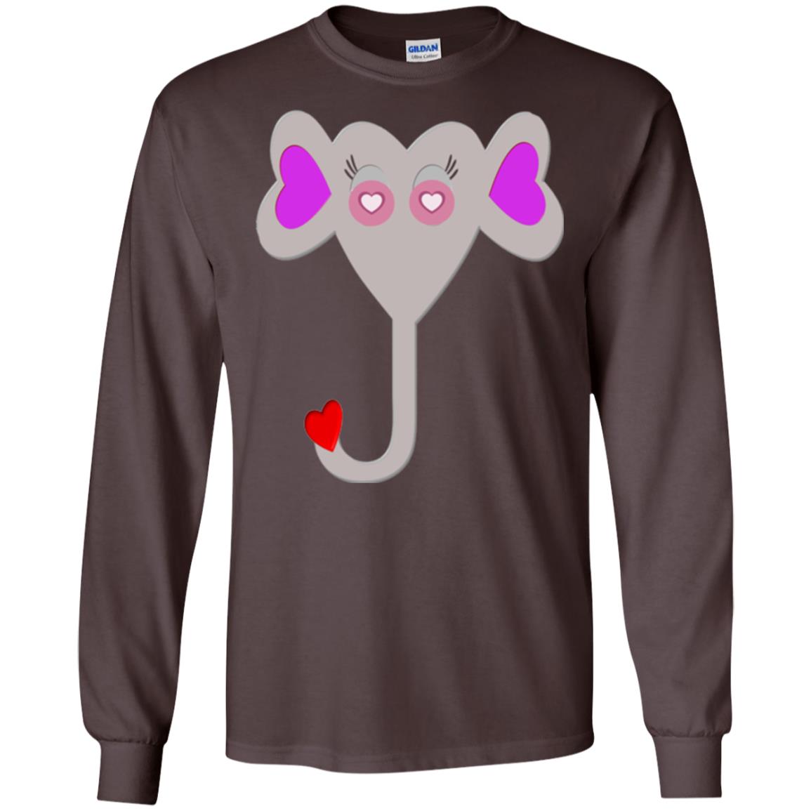 Pajama Plaid Elephant Heart Valentine Day T-shirt Dark Chocolate
