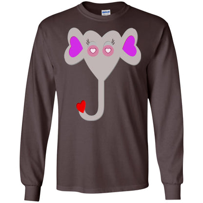 Pajama Plaid Elephant Heart Valentine Day T-shirt Dark Chocolate