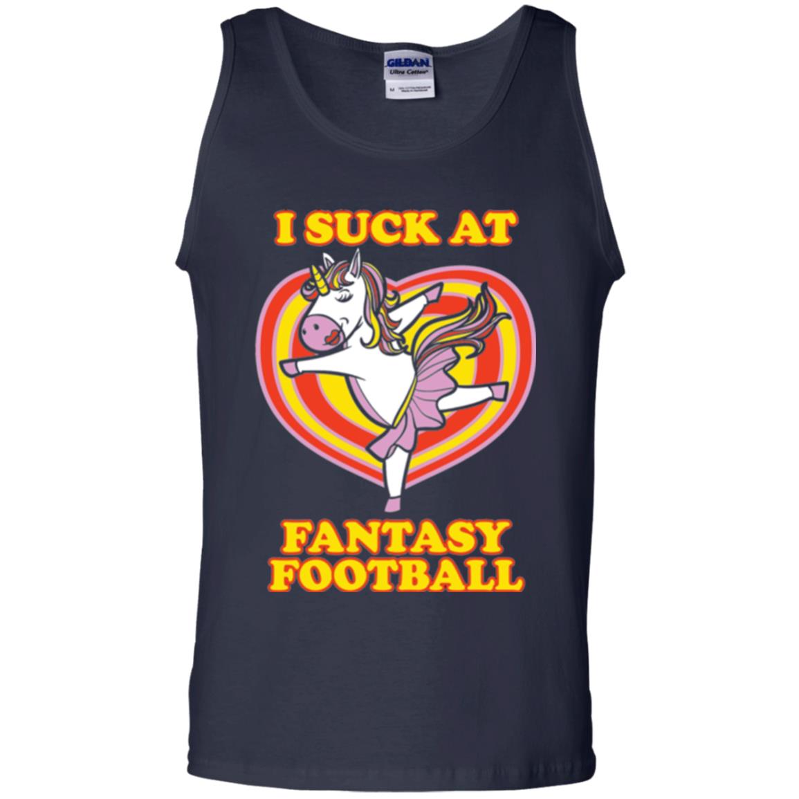 Funny Unicorn Loser T-shirt I Suck At Fantasy Football Navy