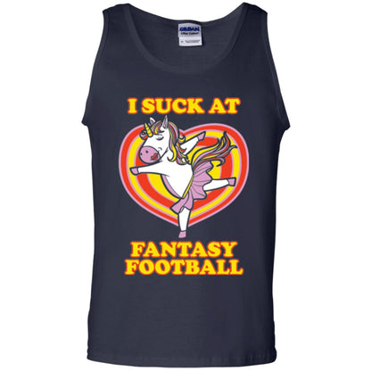 Funny Unicorn Loser T-shirt I Suck At Fantasy Football Navy
