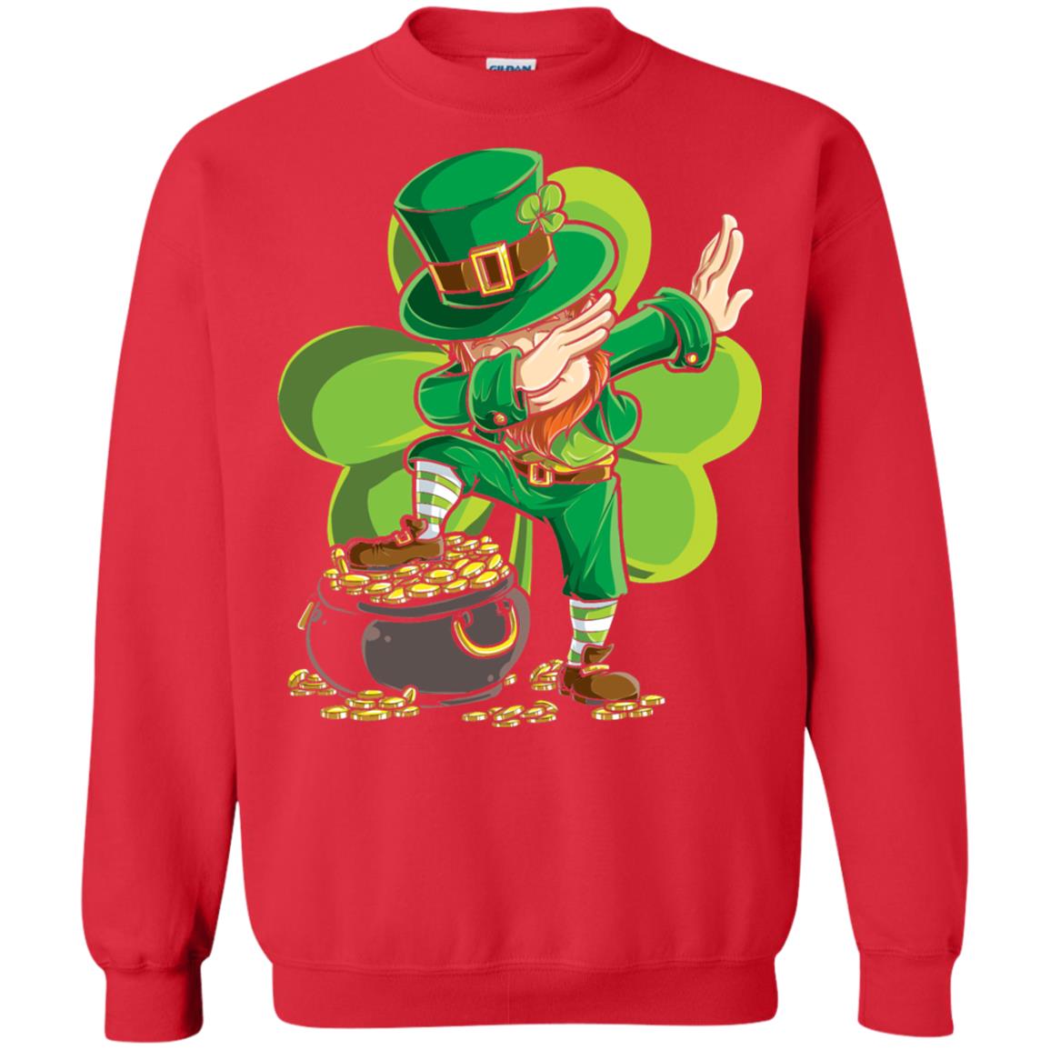 Dabbing Leprechaun St Patricks Day T-shirt Red