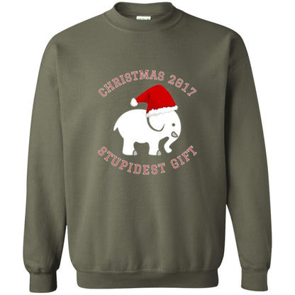 Christmas T-shirt White Elephant Christmas 2017 Stupidest Gift Military Green