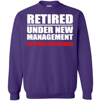 Funny Retirement T-shirt Retired Under New Management Purple