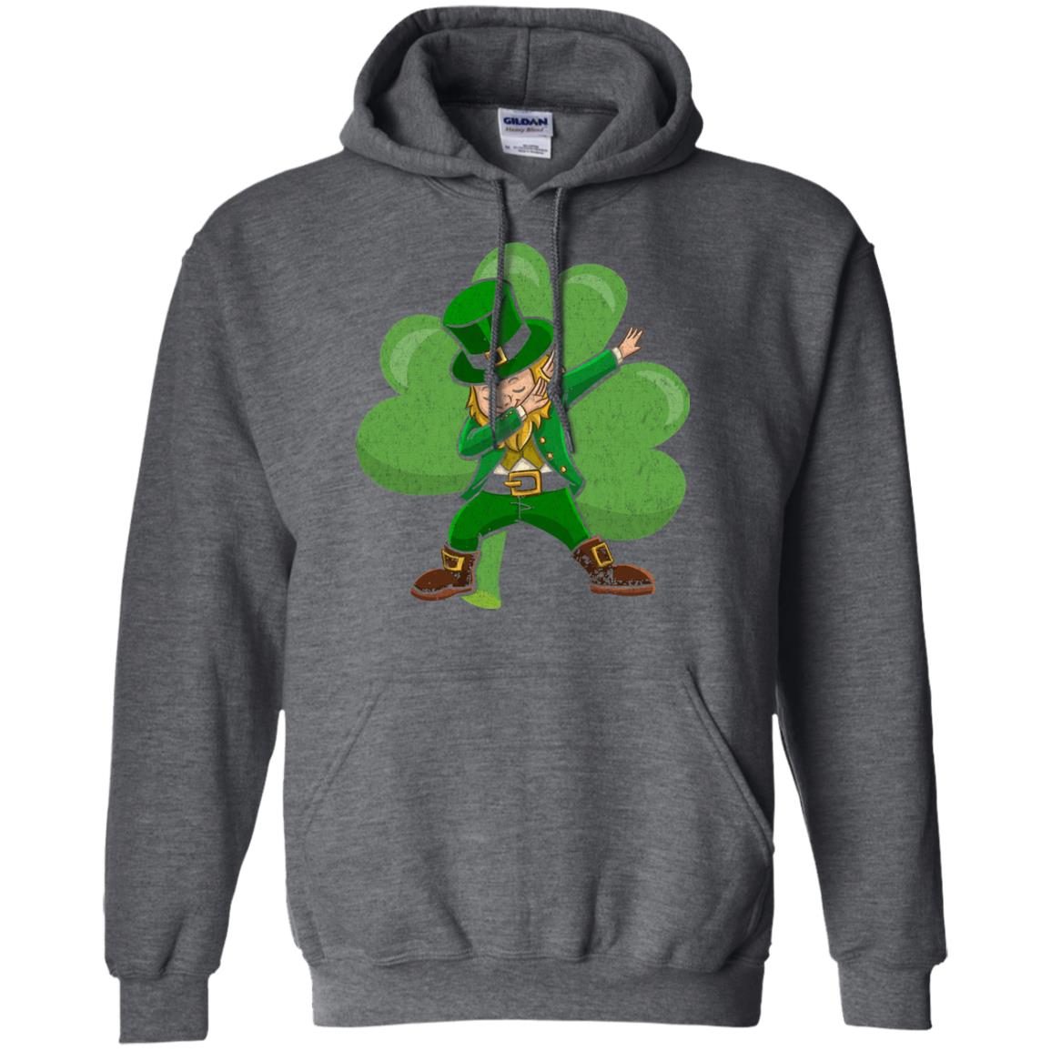 Funny Dabbing Leprechaun Shirt St Patricks Day T-shirt Dark Heather
