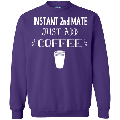 Coffee Lovers T-shirt Instant 2nd Mate Just Add Coffee Purple