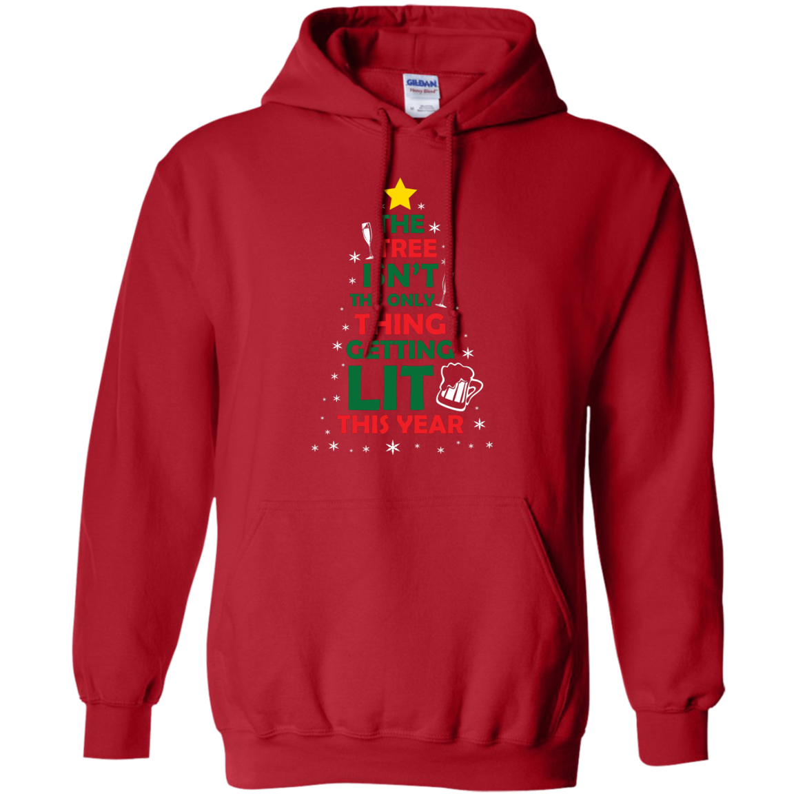Christmas T-shirt The Tree Isn't The Only Thing Getting Lit This Year Red