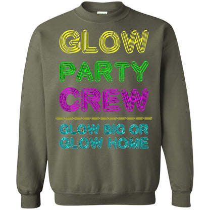 Funny Party T-shirt Glow Party Crew Military Green