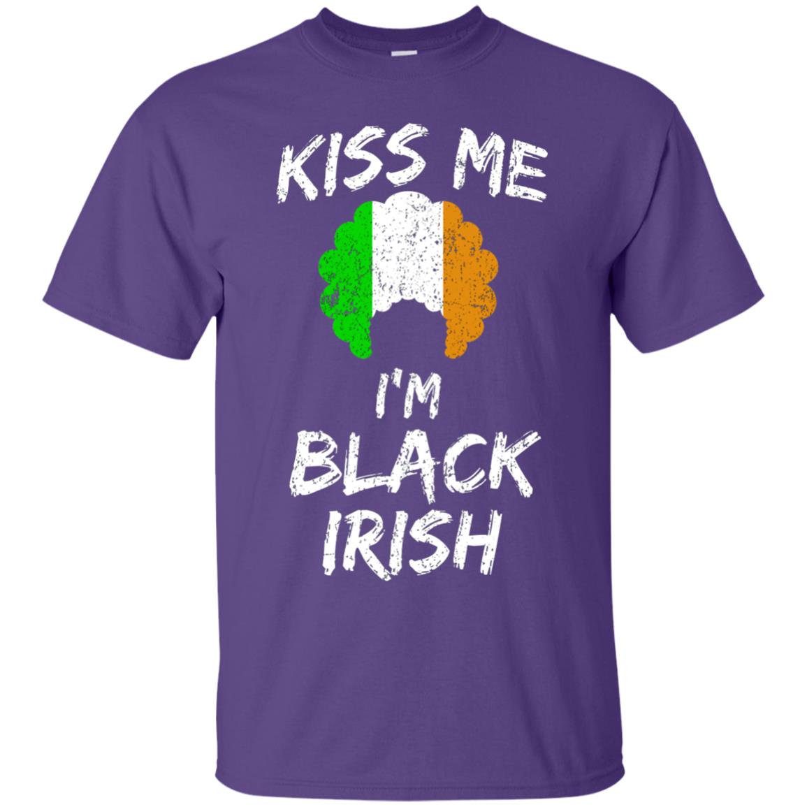 Kiss Me I_m Black Irish Funny St Patrick_s Day T-shirt Purple