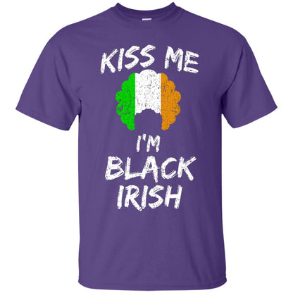 Kiss Me I_m Black Irish Funny St Patrick_s Day T-shirt Purple