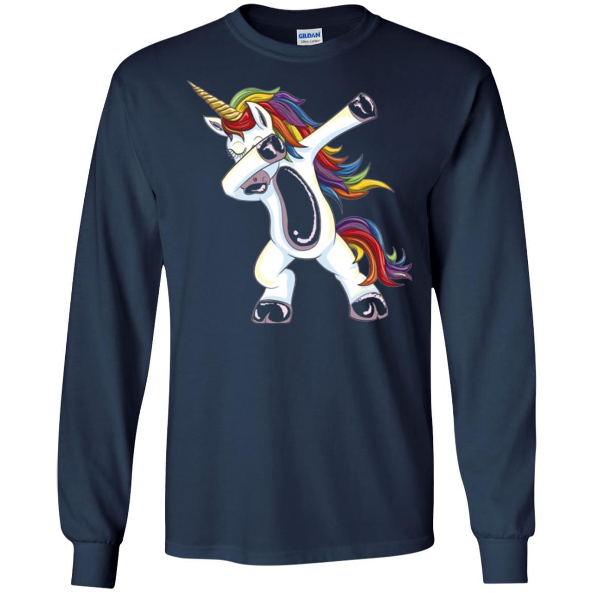 Funny Unicorn T-shirt Dabbing Unicorn T-shirt Navy