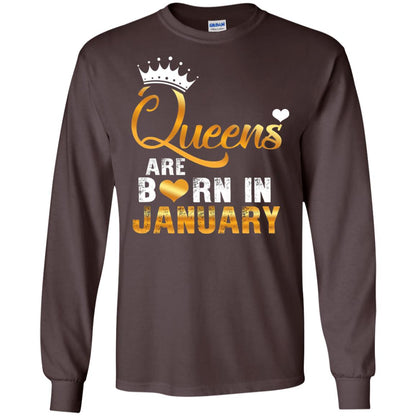 Birthday T-shirt Queens Are Born Iin January Dark Chocolate
