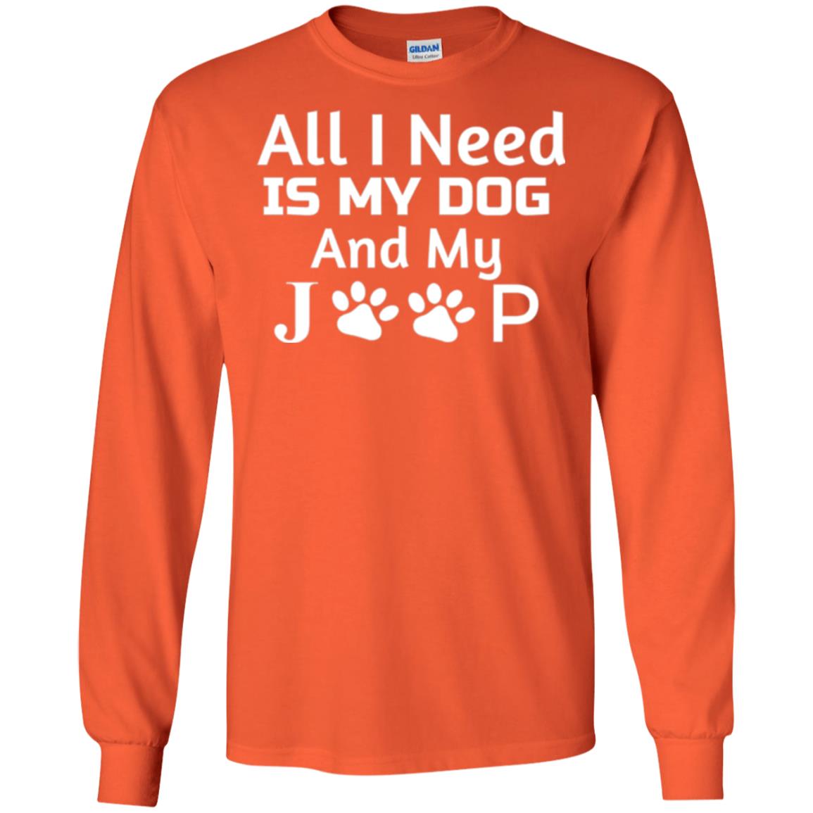 Dogs Lover T-shirt All I Need Is My Dog And My Jeep Orange