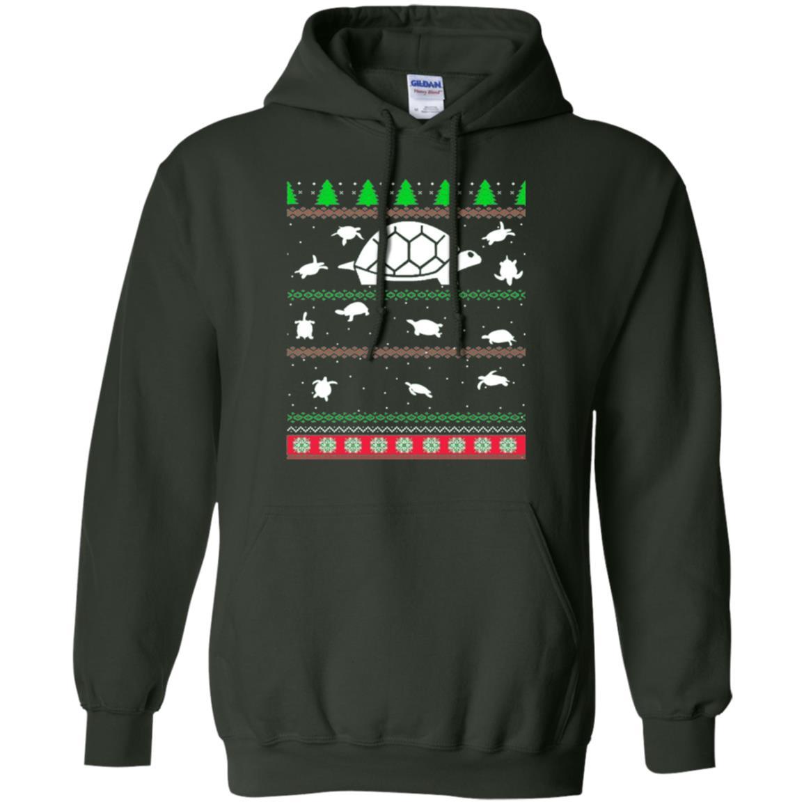 Christmas T-shirt Turtle Lover Merry Christmas Forest Green