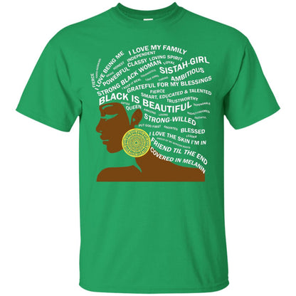 Black Is Beautiful Black History Month Word Art T-shirt Irish Green