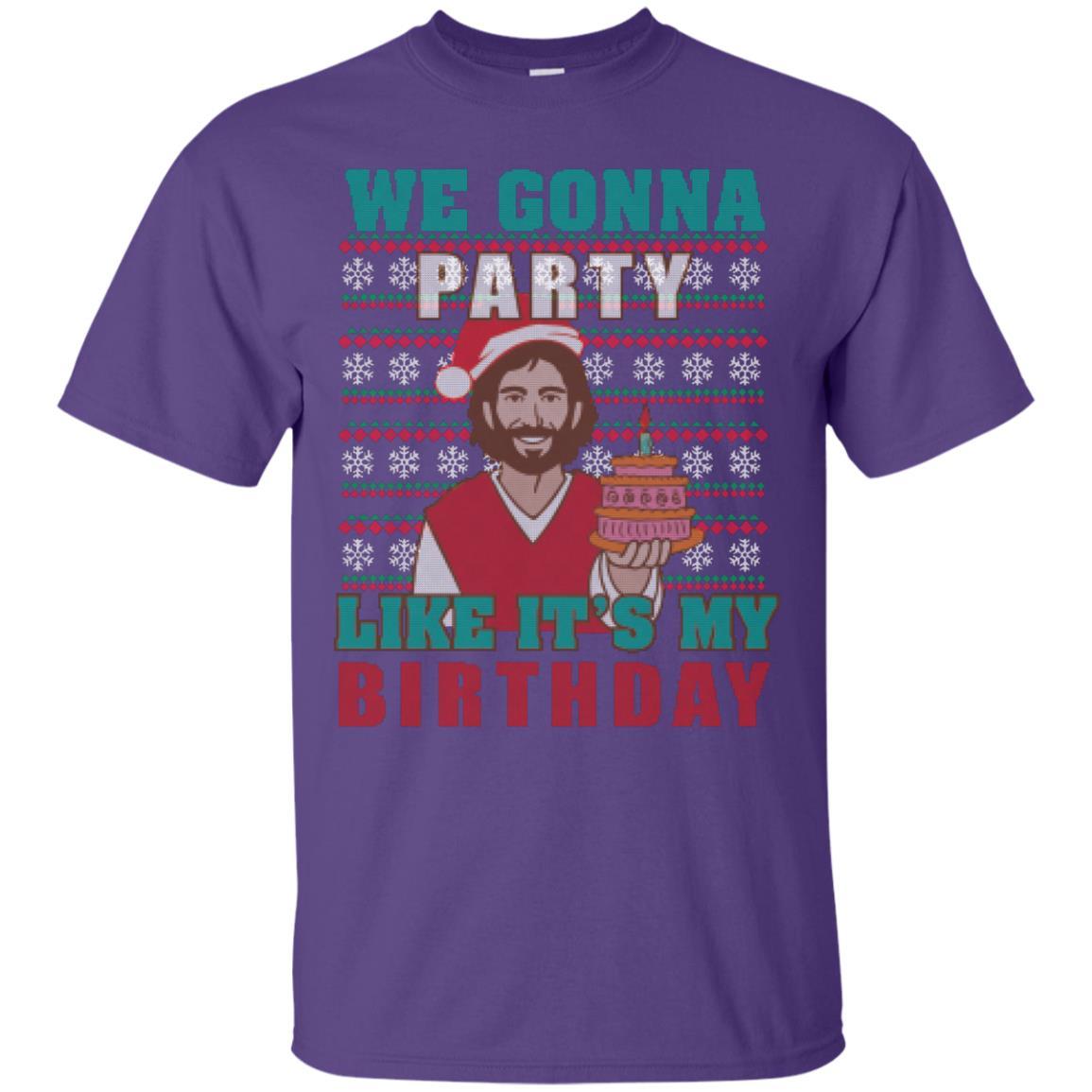 Brithday T-shirt We Gonna Party Like It's My Birthday Purple