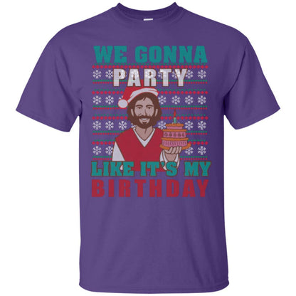 Brithday T-shirt We Gonna Party Like It's My Birthday Purple