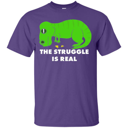 Funny Dinosaus T-shirt The Struggle Is Real Purple