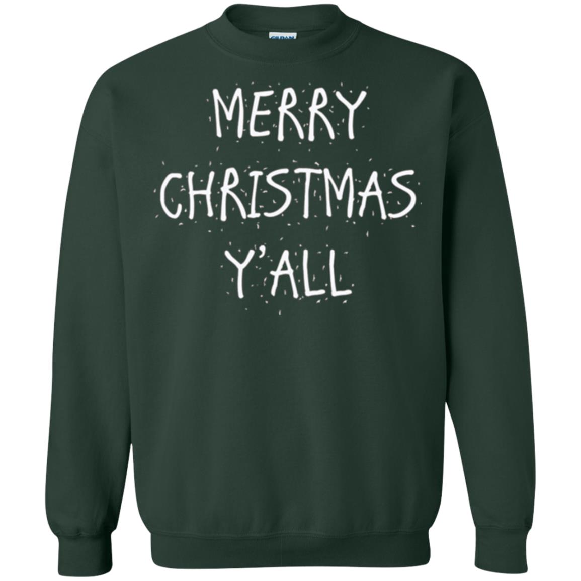 Christmas T-shirt Merry Christmas Y_all Forest Green